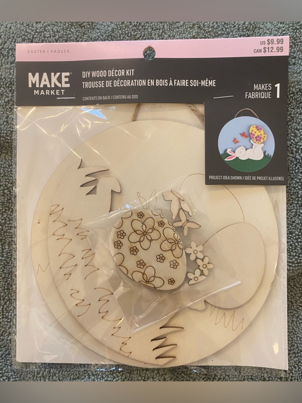 Make Market Easter Bunny Paintable Wood Decor DIY Kit